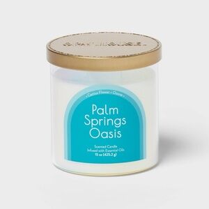 2-Wick Glass Jar 15oz Candle with Iridescent Sleeve Palm Springs Oasis Opalhouse